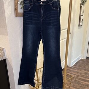 Elegant Dark Indigo Flare Jeans